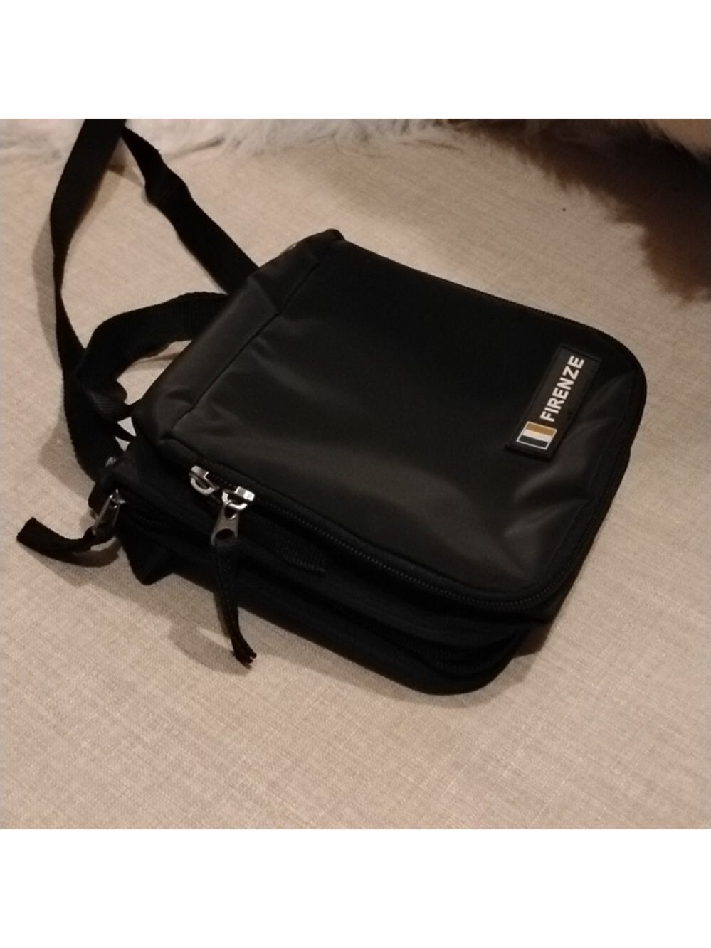 Vintage Firenze Sling Bag. Unisex. Waterproof Nylon.  Hand and Shoulder Straps.